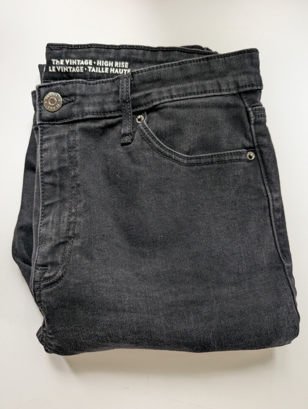R JEANS The Vintage High Rise Womens Black Jeans Skinny